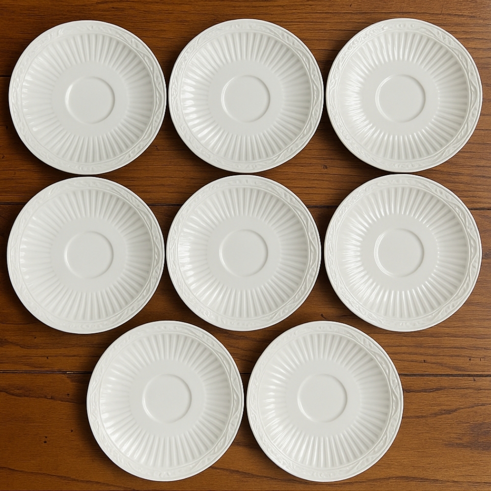 Mikasa Italian Countryside Stoneware Saucers – Set of 8, DD900, Early 1990s